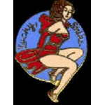 LUCKY STRIKE NOSE ART PIN DX